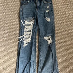Distressed Blue Jeans
